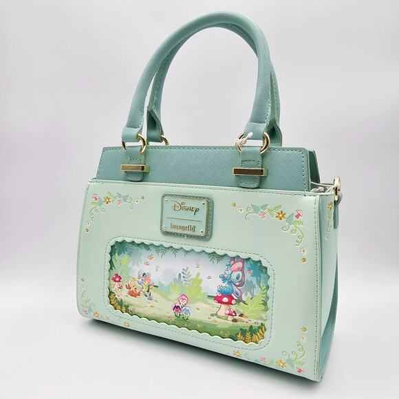 Loungefly Disney Alice in Wonderland Scenic Green Crossbody Handbag Purse Bag - Picture 6 of 9